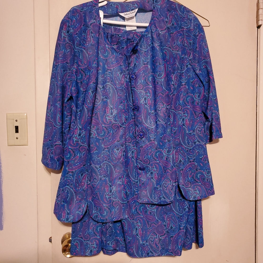 Vintage Anthony Richards Paisley Two Piece Dress